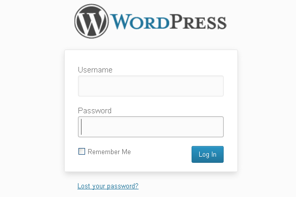WordPress admin login screen to "get into" the backend of your WordPress blog.